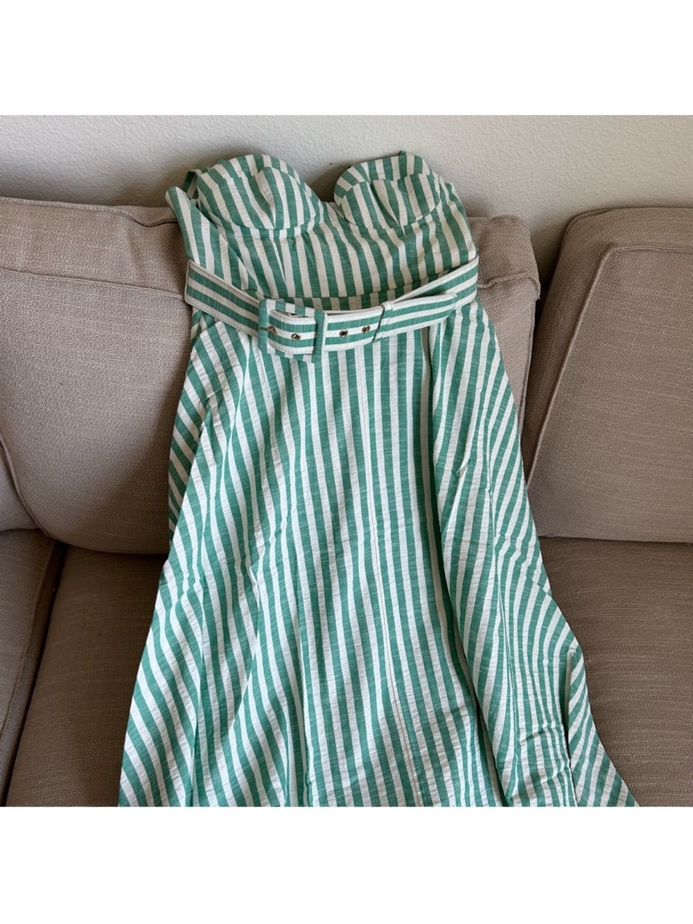Cara Cara Calypso Midi Dress in Ivory Green - Picture 4 of 12
